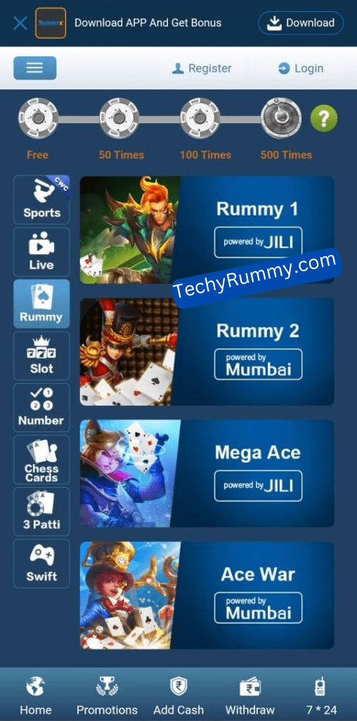 Games Available in K Rummy App